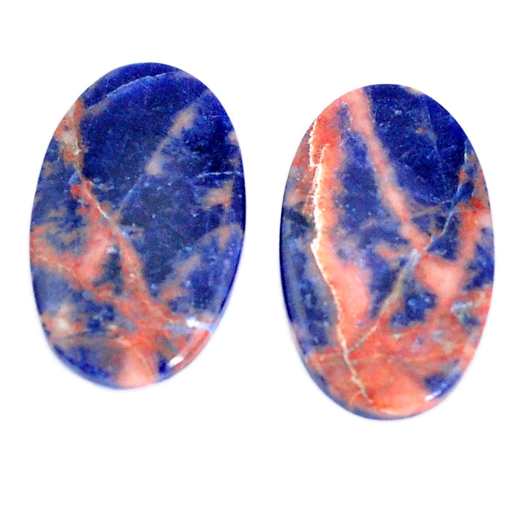 Natural 15.15cts sodalite orange pair 25.5x15 mm oval loose gemstone s7789