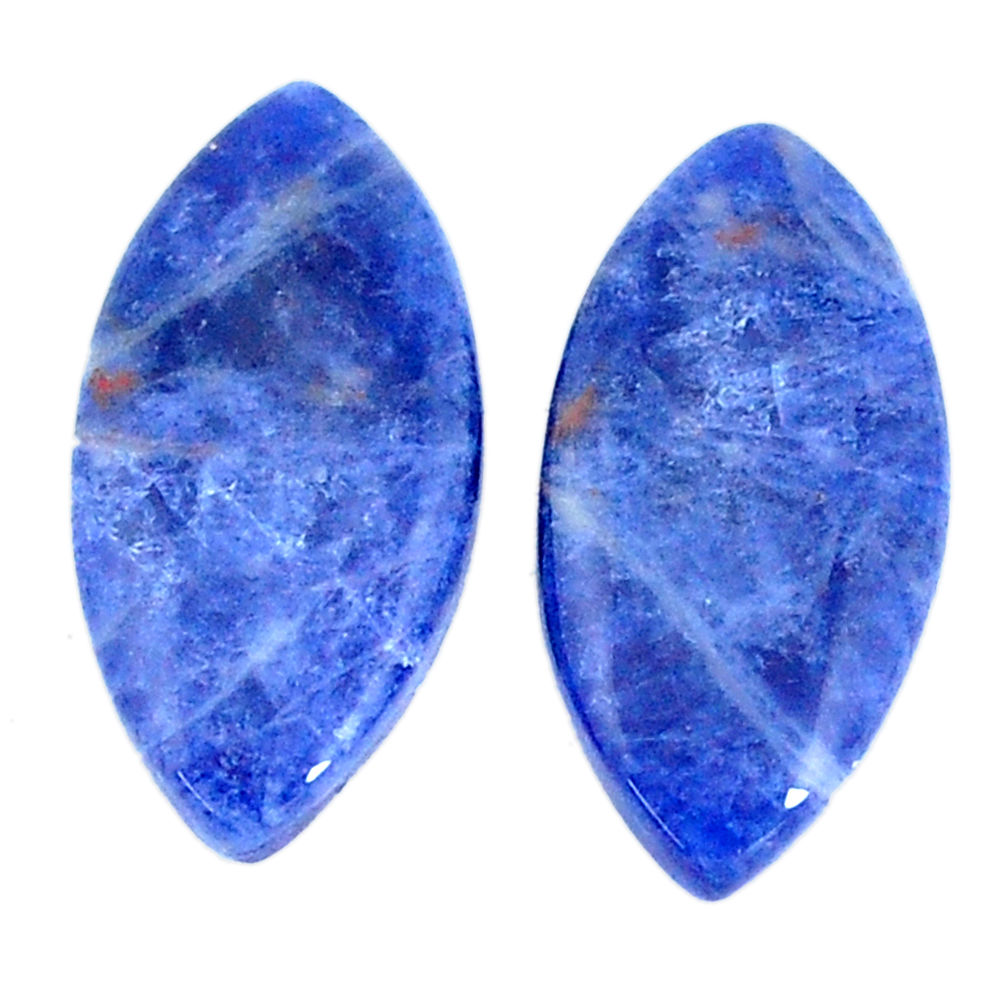 Natural 14.35cts sodalite blue pair 23x11mm marquise loose gemstone s7797