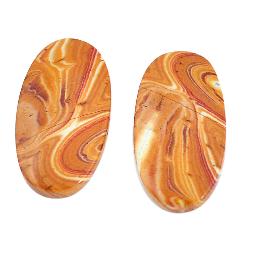 Natural 18.85cts snakeskin jasper yellow 23x12mm oval pair loose gemstone s7821