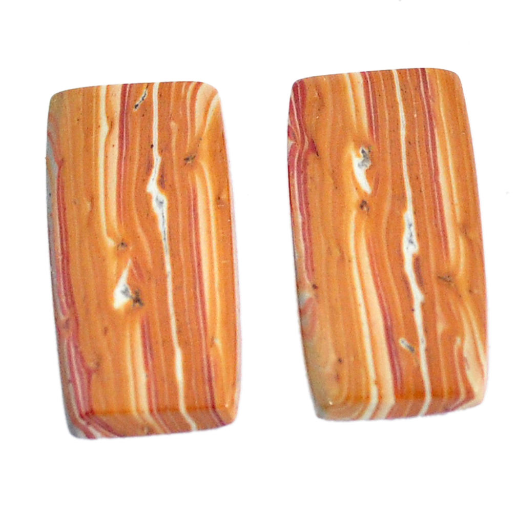 Natural 23.15cts snakeskin jasper pair 24x12mm octagan loose gemstone s7823