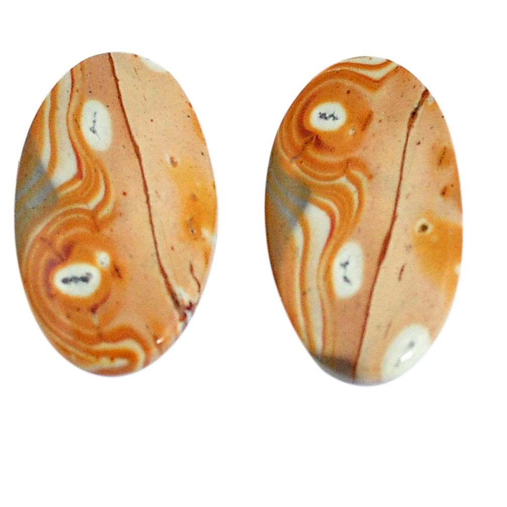 Natural 17.40cts snakeskin jasper pair 23x12 mm oval loose gemstone s7825