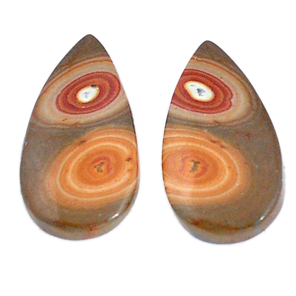 Natural 14.45cts snakeskin jasper pair 20x11 mm pear loose gemstone s7833