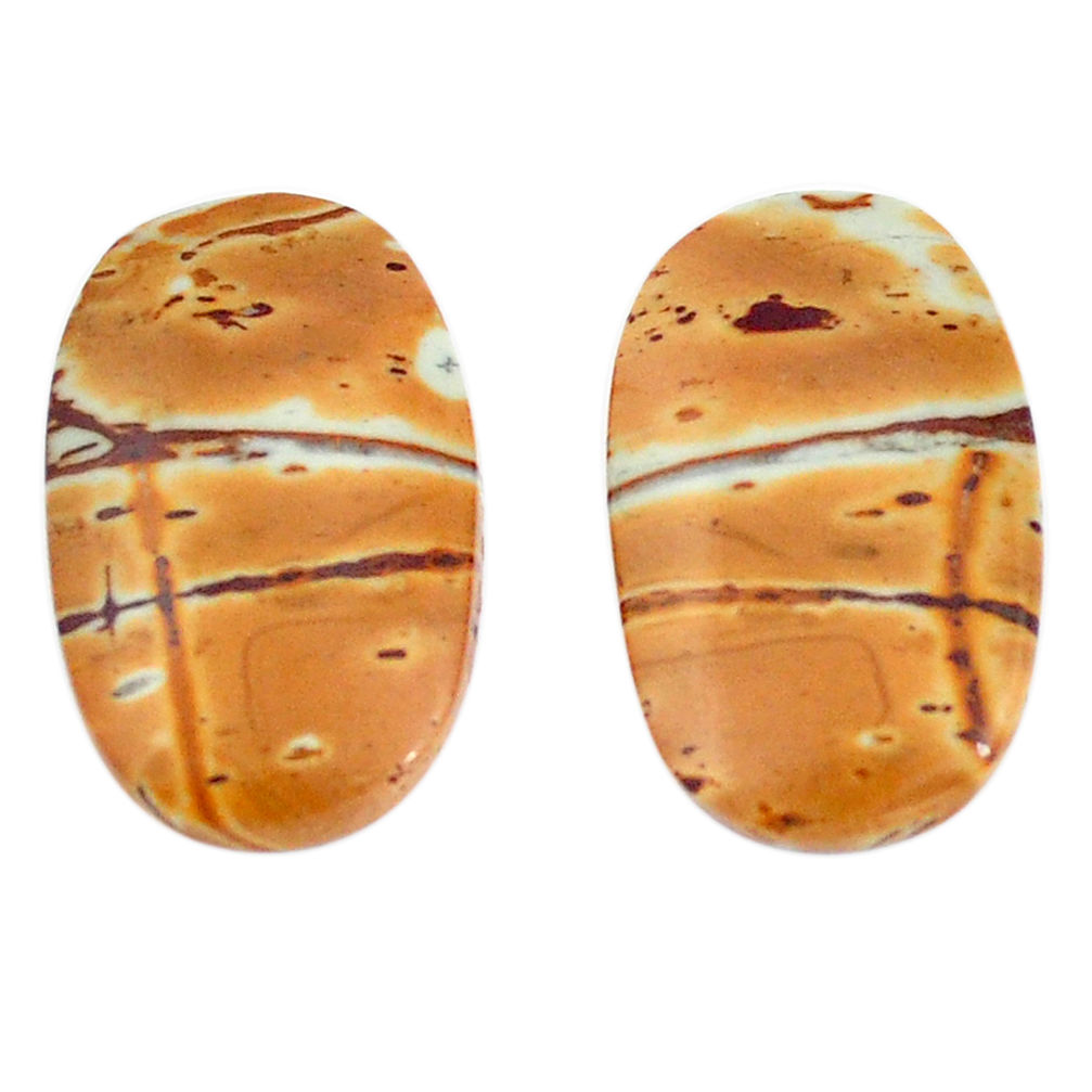 Natural 24.30cts snakeskin jasper pair 24x15 mm oval loose gemstone s7836