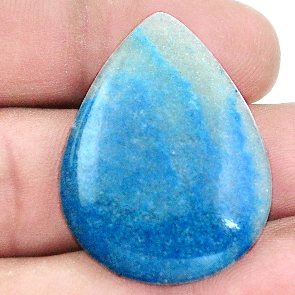 Natural 29.45cts dumortierite blue cabochon 33.5x24 mm pear loose gemstone s7841
