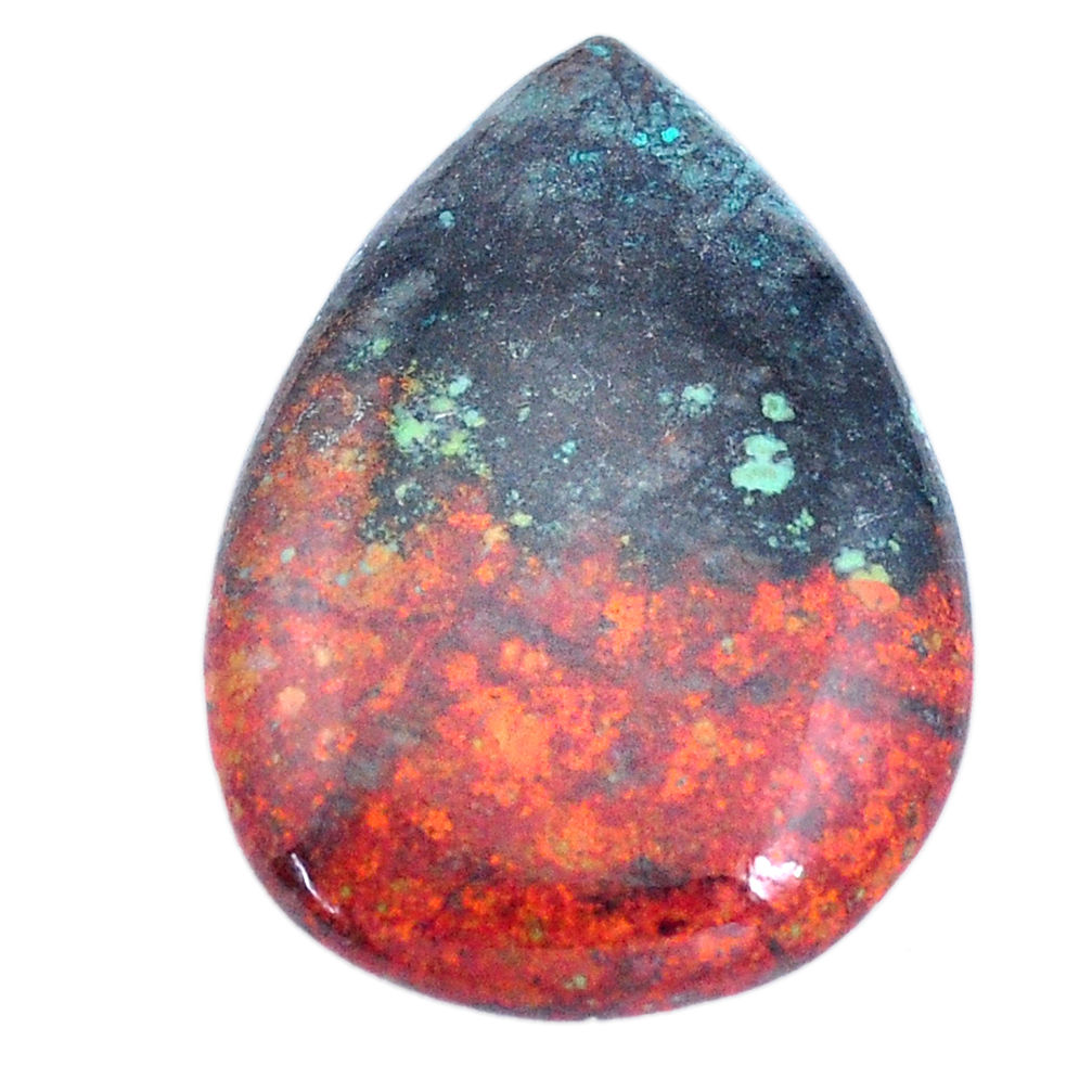 40.10cts sonora sunrise (cuprite chrysocolla) 36x25 mm pear loose gemstone s7894