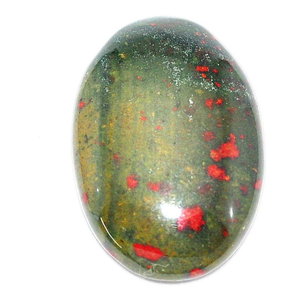 Natural 40.10cts bloodstone african (heliotrope) 34x23 mm loose gemstone s7906