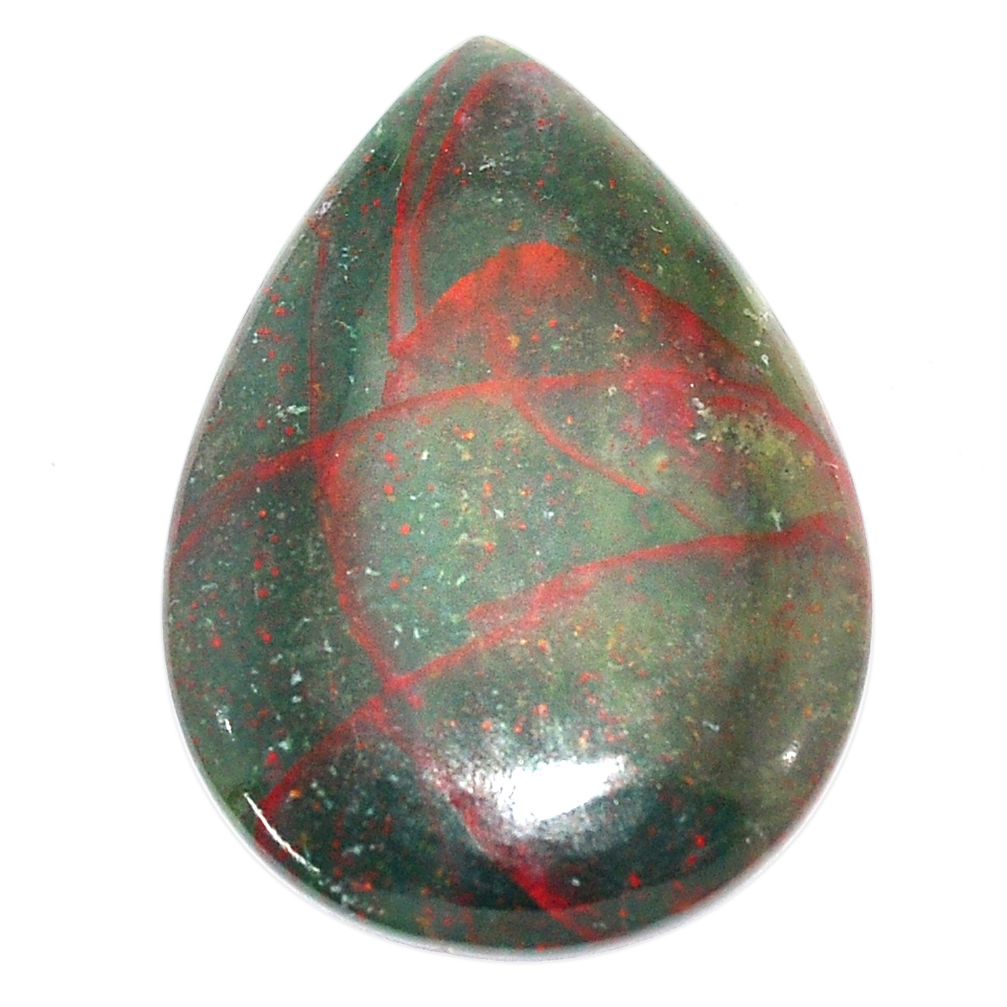 Natural 29.35cts bloodstone african (heliotrope) 36x26 mm loose gemstone s7916