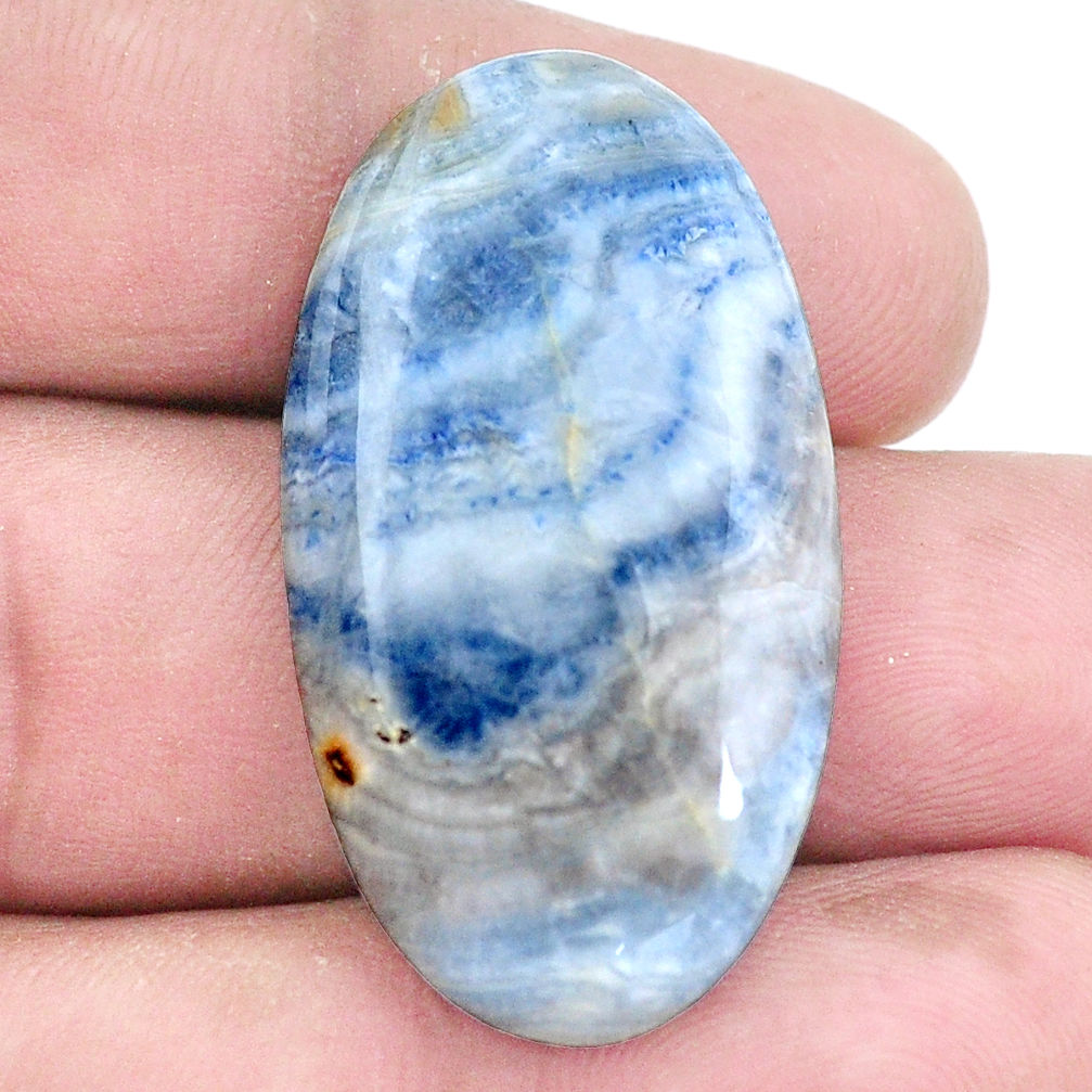 Natural 28.45cts blue scheelite 36x20 mm loose gemstone s7924