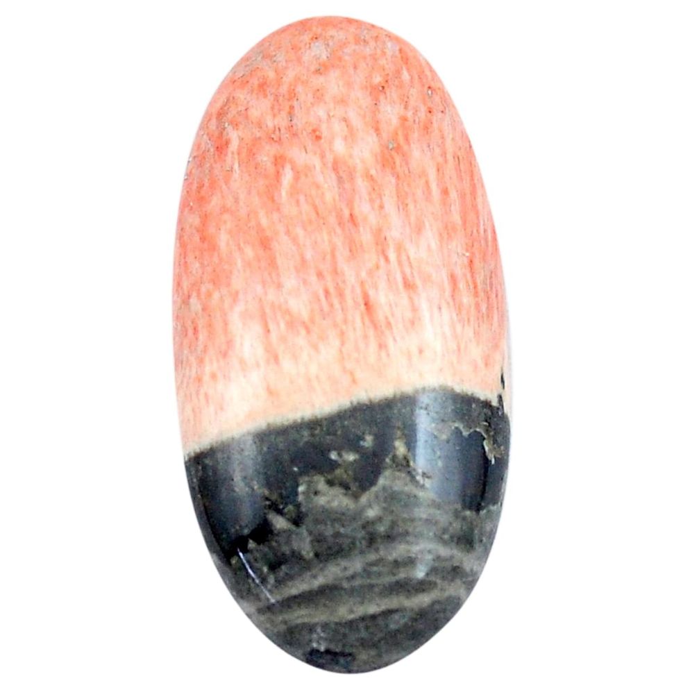 Natural 35.15cts celestobarite orange cabochon 34x17mm oval loose gemstone s7965