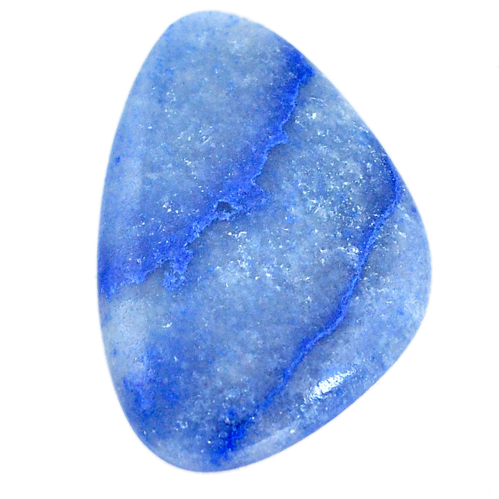 Natural 26.30cts blue quartz palm stone cabochon 37x24.5 mm loose gemstone s7981