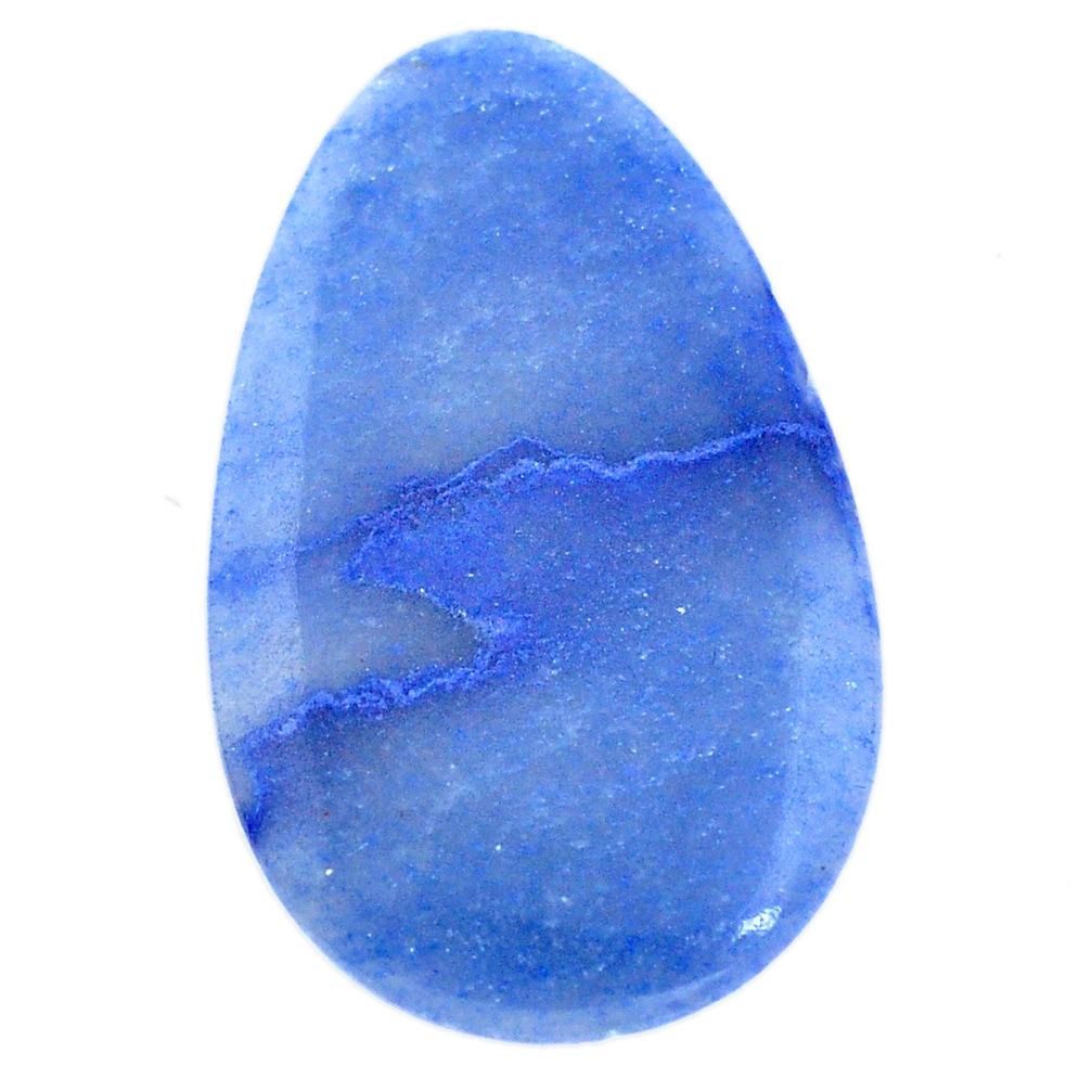 Natural 34.35cts blue quartz palm stone cabochon 43x26 mm loose gemstone s7982