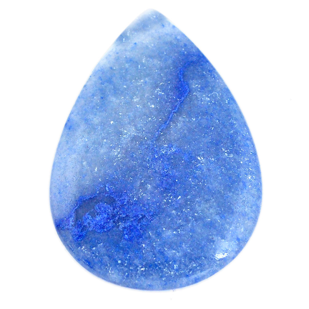 Natural 35.10cts blue quartz palm stone cabochon 42.5x29 mm loose gemstone s7983
