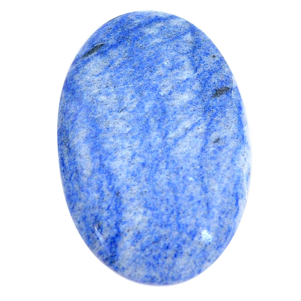 Natural 31.25cts blue quartz palm stone cabochon 35x23 mm loose gemstone s7989