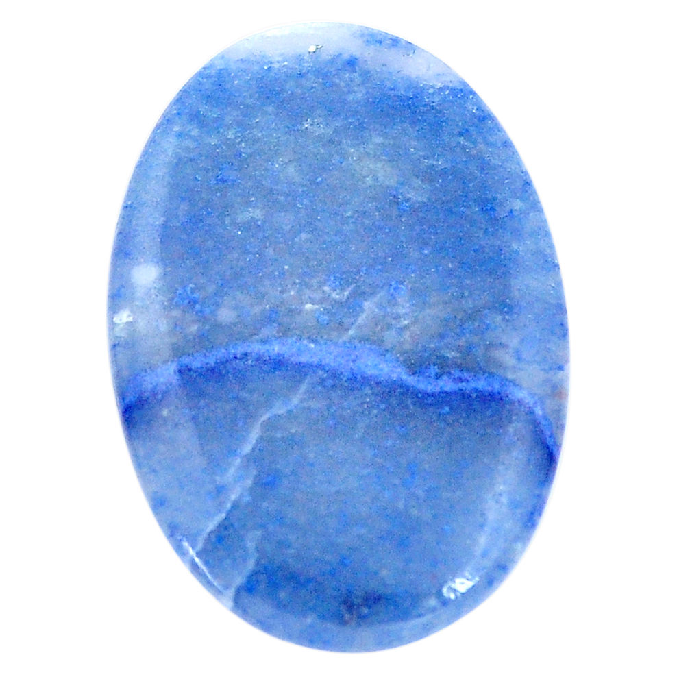 Natural 30.10cts blue quartz palm stone cabochon 36x25 mm loose gemstone s7991