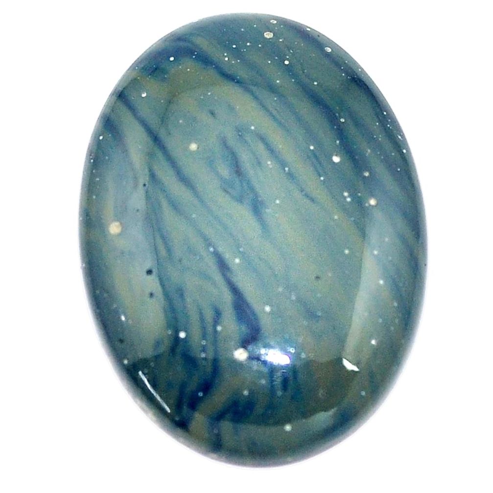 Natural 36.30cts swedish slag blue cabochon 32x23 mm oval loose gemstone s8106