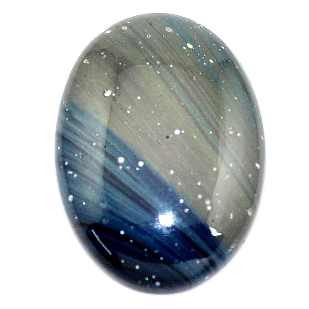 Natural 30.15cts swedish slag blue cabochon 29x20.5 mm oval loose gemstone s8109