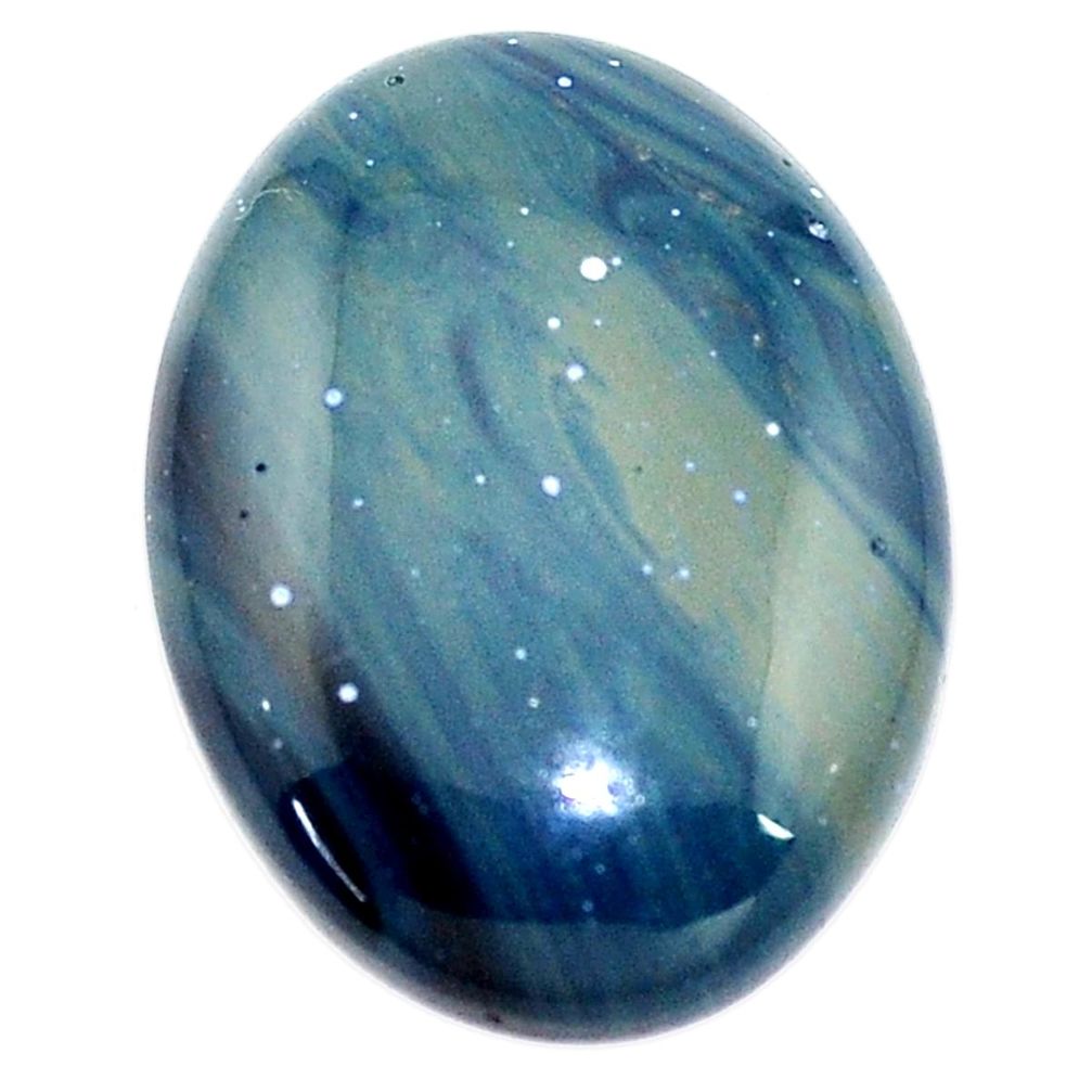 Natural 21.30cts swedish slag blue cabochon 25x18.5 mm oval loose gemstone s8116