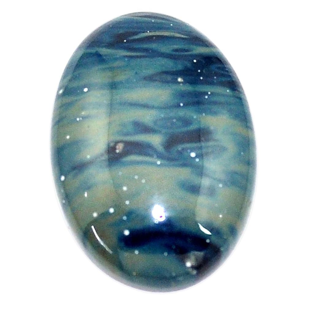 Natural 24.45cts swedish slag blue cabochon 25x17.5 mm oval loose gemstone s8117