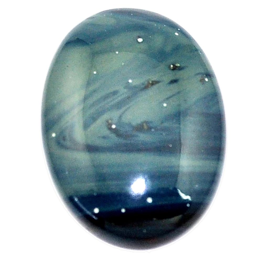 Natural 22.35cts swedish slag blue cabochon 25x18 mm oval loose gemstone s8118