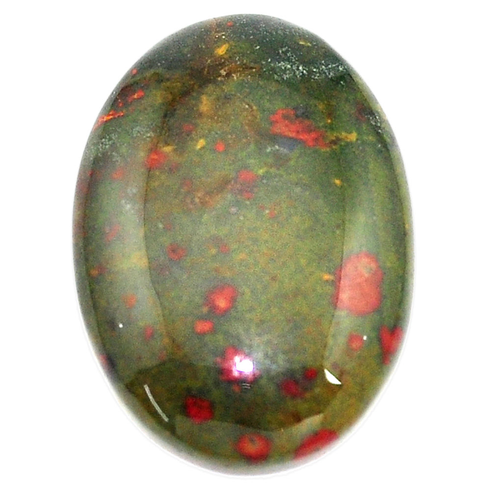 Natural 29.45cts bloodstone african green 29x20 mm oval loose gemstone s8126