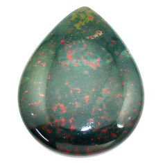 Natural 38.45cts bloodstone african green 34x26.5 mm pear loose gemstone s8132