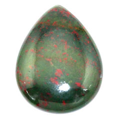 Natural 23.15cts bloodstone african green 28x21 mm pear loose gemstone s8136