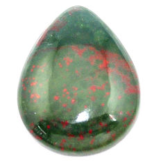 Natural 19.45cts bloodstone african green 24x18.5 mm pear loose gemstone s8138