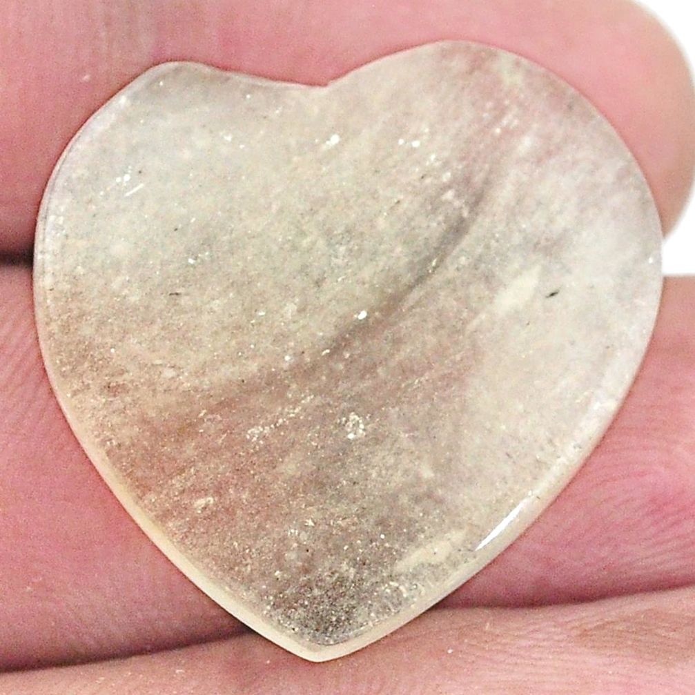 Natural 18.45cts libyan desert glass cabochon 25x25mm heart loose gemstone s8242