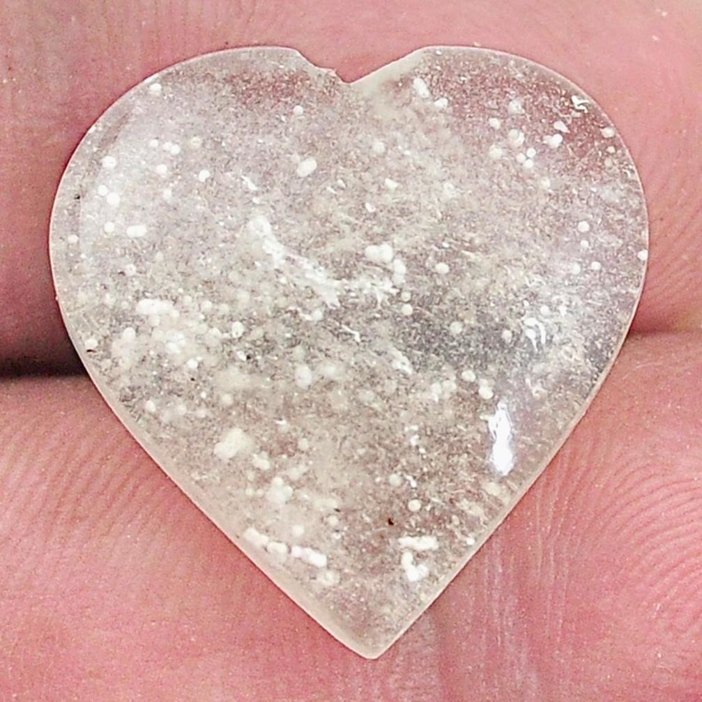 Natural 11.30cts libyan desert glass cabochon 20x20mm heart loose gemstone s8243