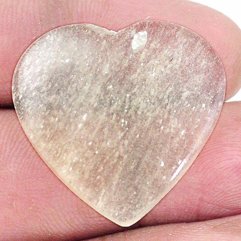 Natural 19.45cts libyan desert glass cabochon 25x26mm heart loose gemstone s8245