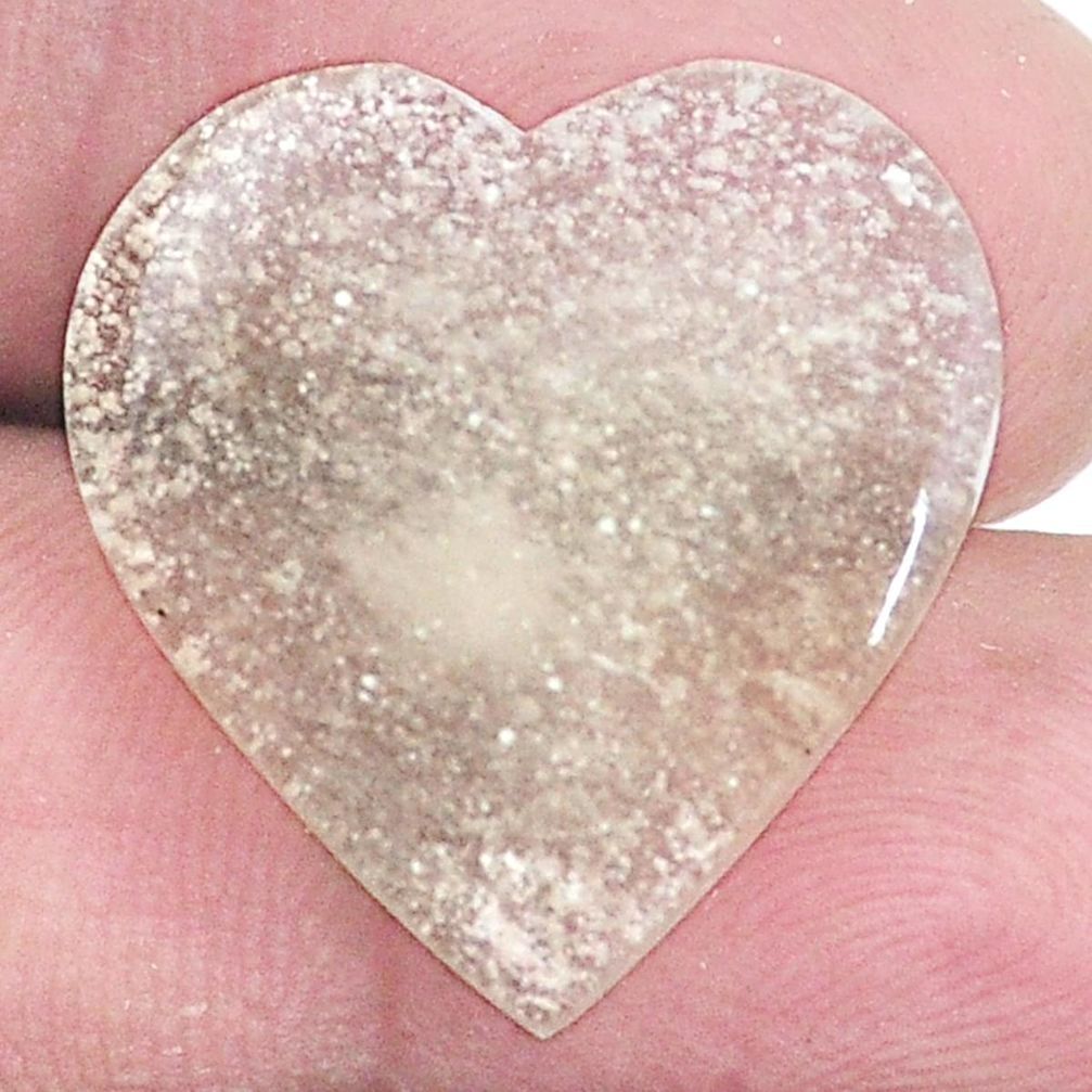 Natural 12.35cts libyan desert glass cabochon 21x20mm heart loose gemstone s8247