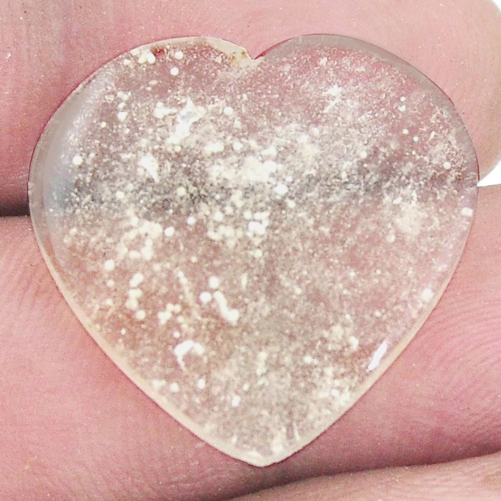 Natural 11.20cts libyan desert glass cabochon 22x23mm heart loose gemstone s8253