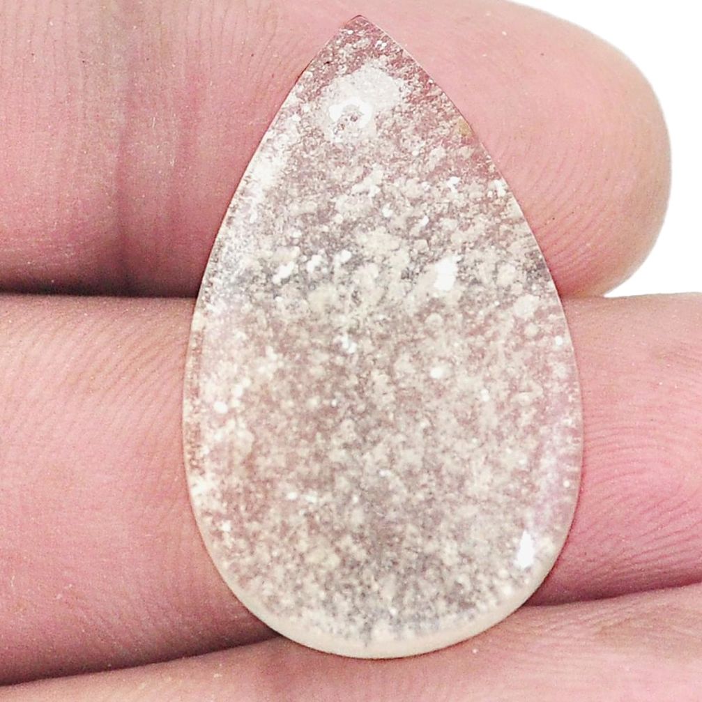 Natural 14.35cts libyan desert glass cabochon 28x17 mm pear loose gemstone s8269