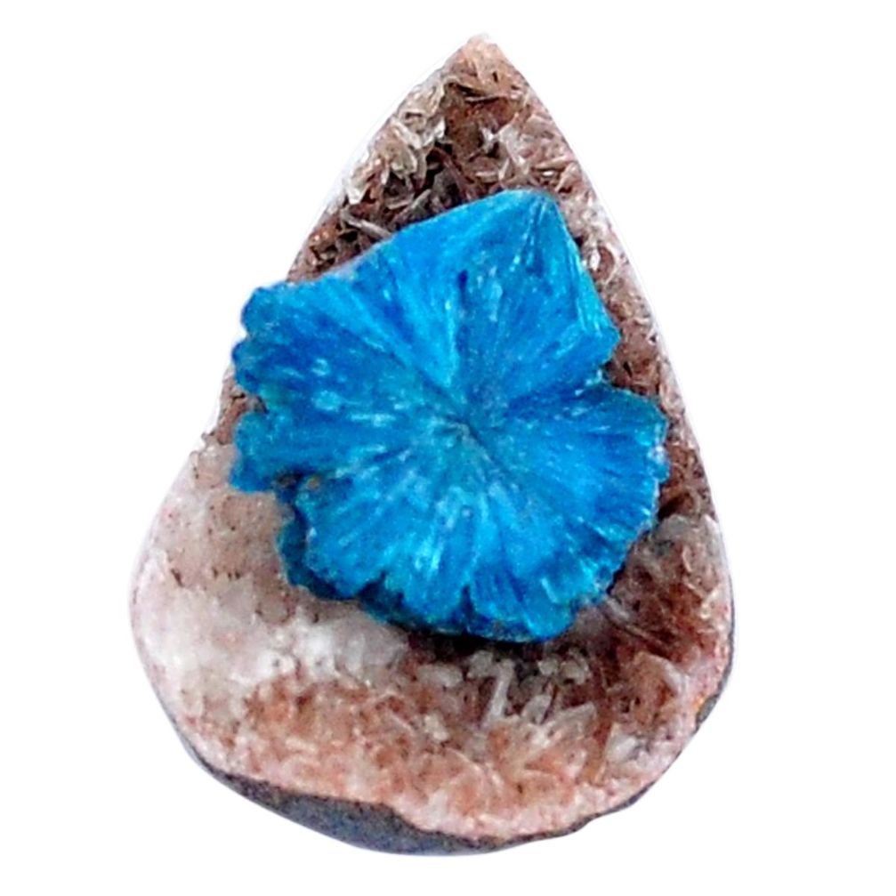 Natural 6.20cts cavansite blue rough 18x13 mm pear loose gemstone s8364