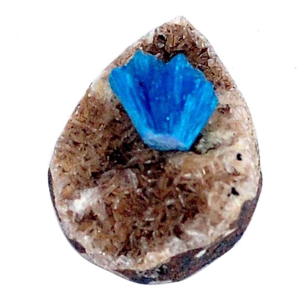 Natural 6.30cts cavansite blue rough 17x12.5 mm pear loose gemstone s8374