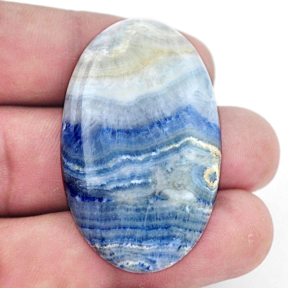 Natural 53.45cts scheelite (lapis lace onyx) blue 43x26 mm loose gemstone s8648