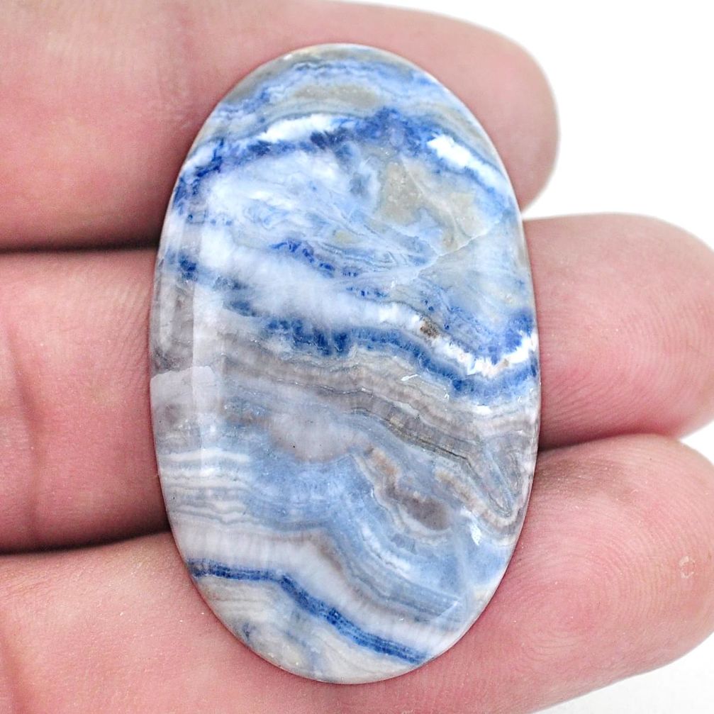 Natural 37.35cts scheelite (lapis lace onyx) blue 40x24 mm loose gemstone s8649