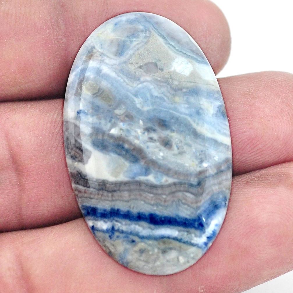 Natural 30.10cts scheelite (lapis lace onyx) blue 38x23 mm loose gemstone s8652