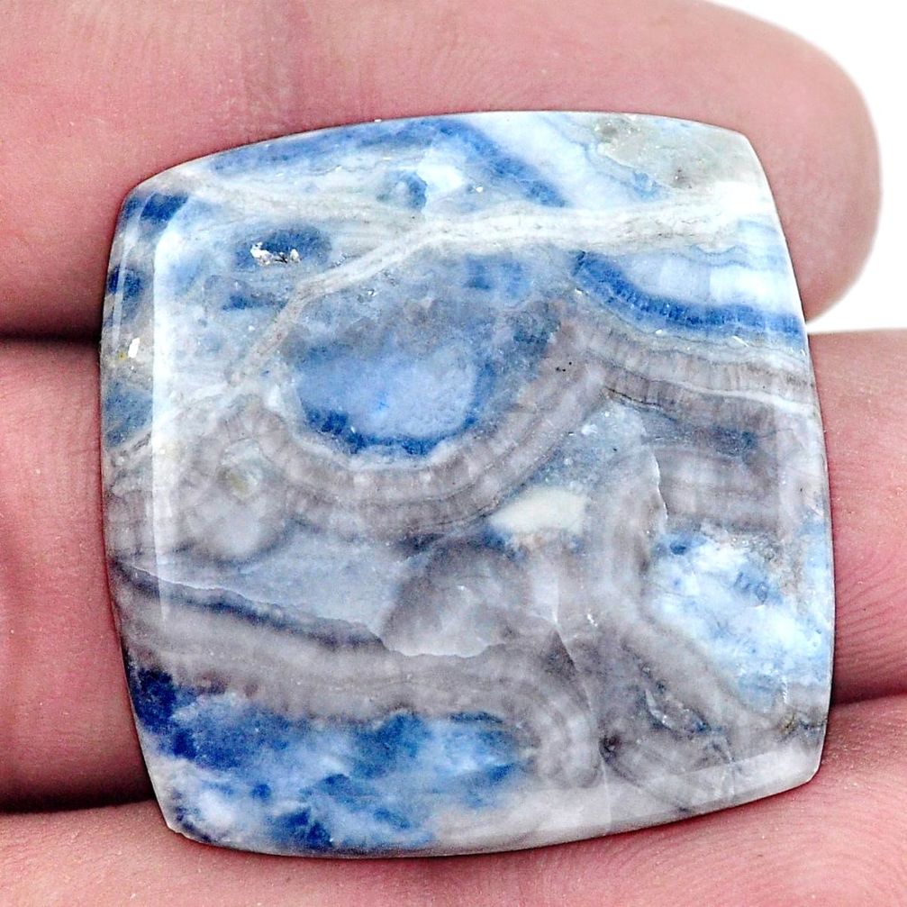 Natural 31.20cts scheelite (lapis lace onyx) blue 29x29 mm loose gemstone s8659