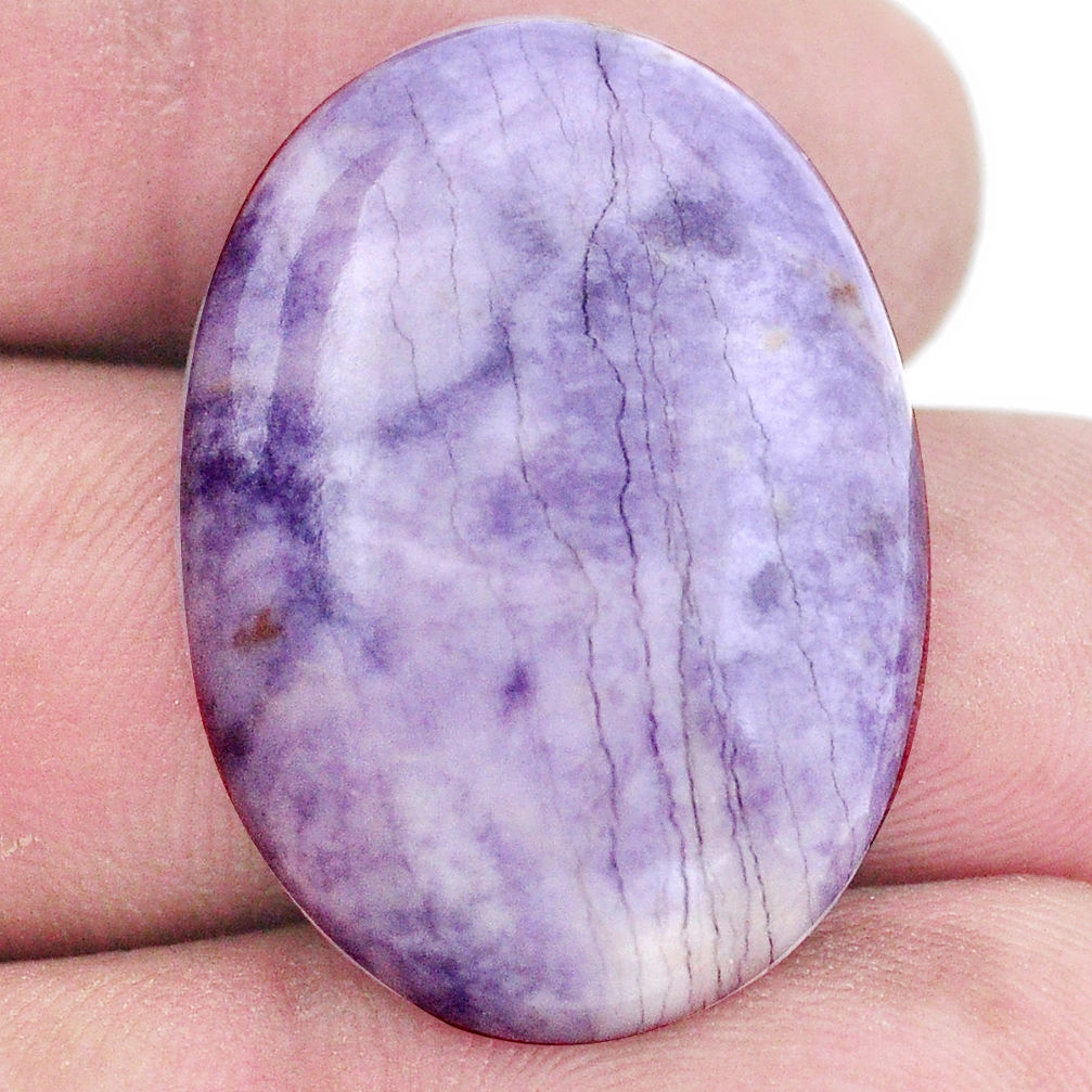 Natural 26.30cts tiffany stone purple 30x21 mm oval loose gemstone s8684