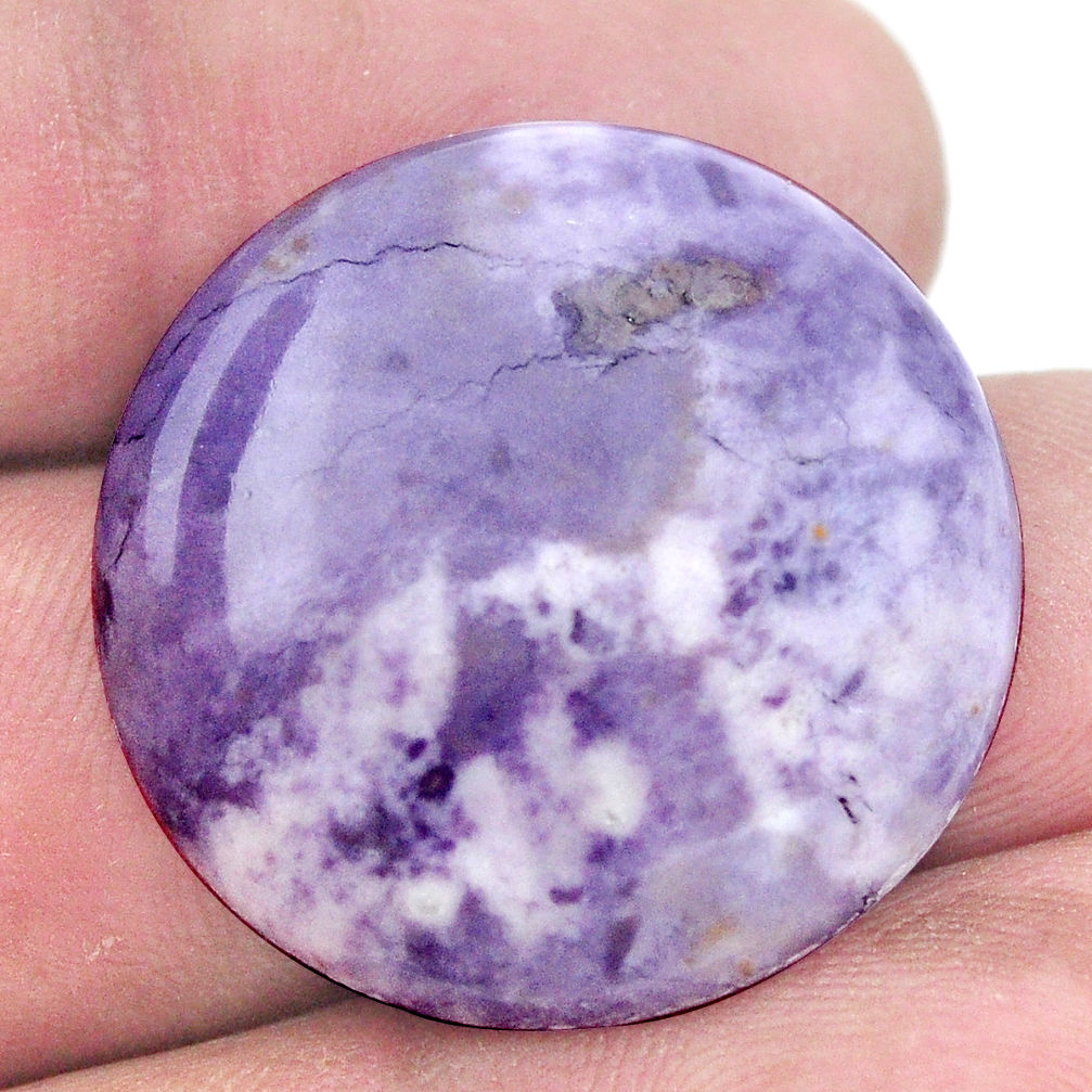 Natural 28.45cts tiffany stone purple 26x26 mm round loose gemstone s8690