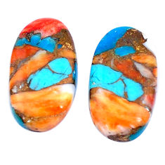 14.45cts spiny oyster arizona turquoise multicolor 19x11 mm loose gemstone s8724