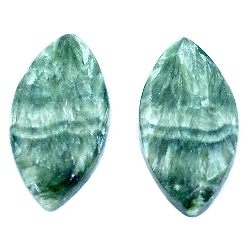 Natural 13.15cts seraphinite (russian) green 21x11 mm loose gemstone s8763