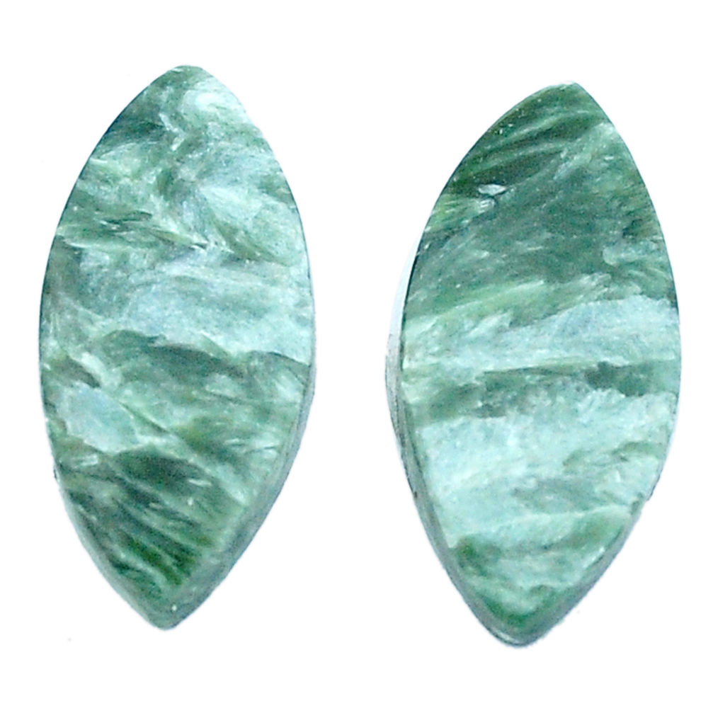 Natural 17.40cts seraphinite (russian) green 24x11.5 mm loose gemstone s8777