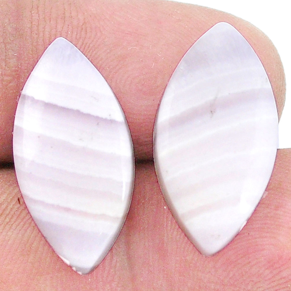 Natural 13.45cts lace agate pink cabochon 21x11 mm marquise loose gemstone s8781