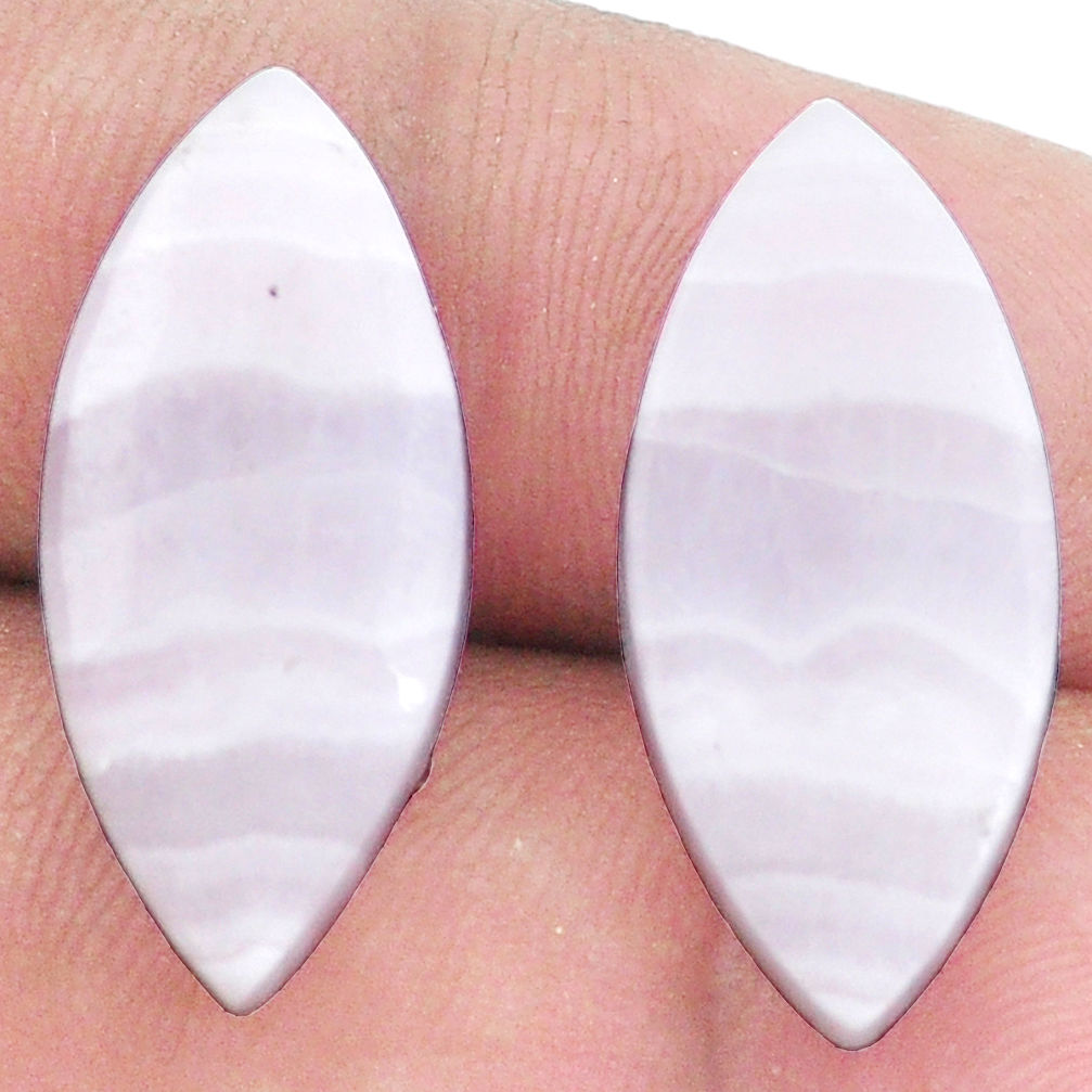 Natural 16.30cts lace agate pink cabochon 23x11 mm marquise loose gemstone s8791