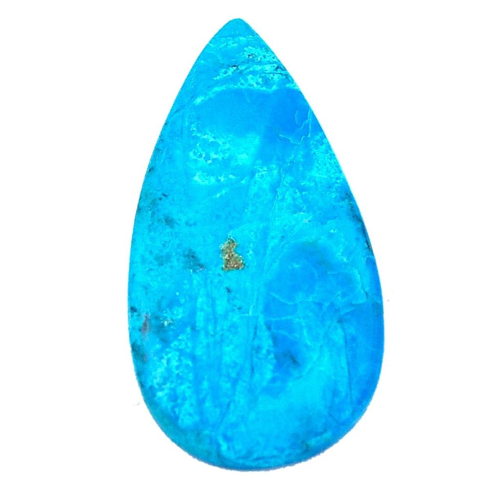 Natural 21.25cts peruvian chrysocolla blue 37x19 mm pear loose gemstone s8804