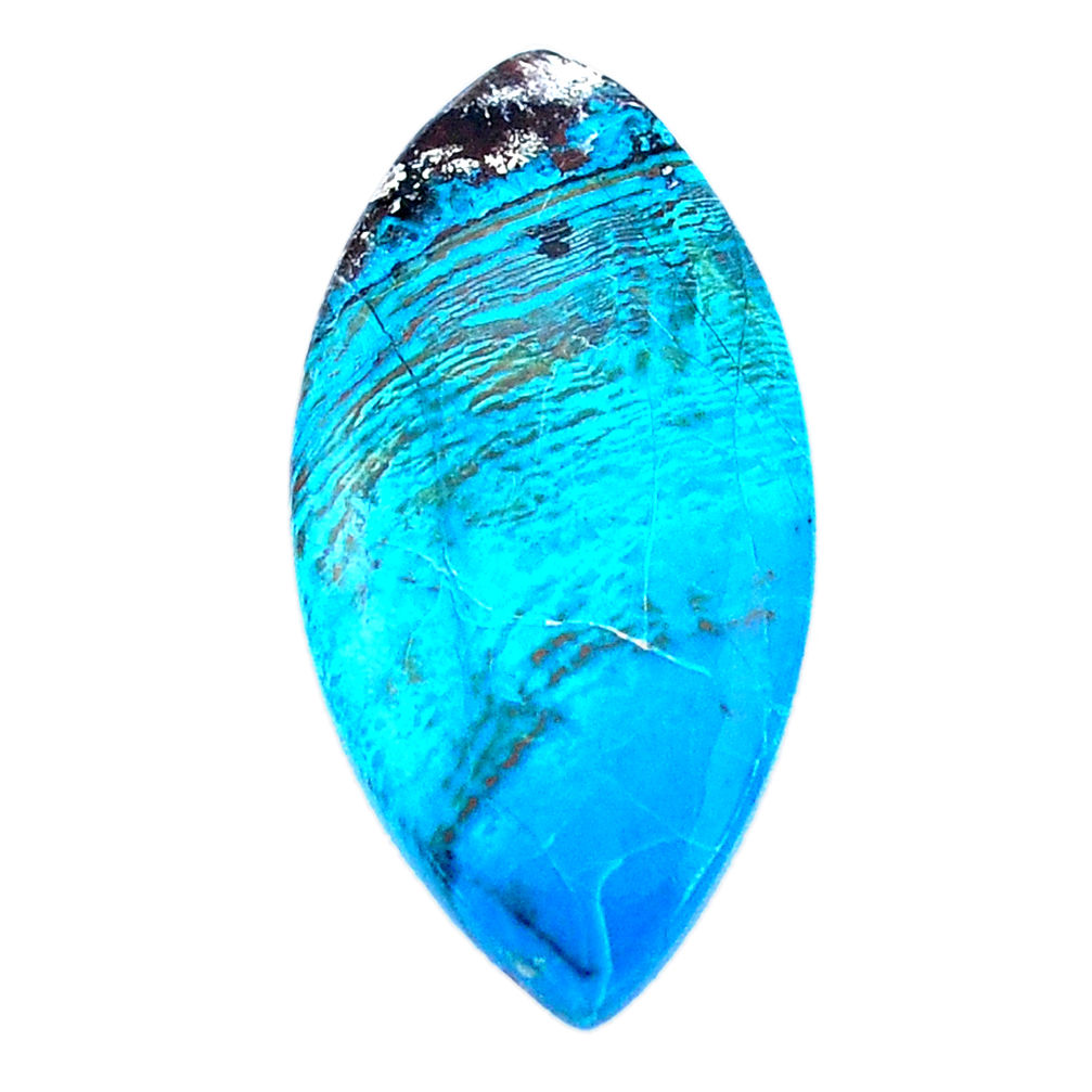 Natural 18.45cts peruvian chrysocolla blue 36x18mm marquise loose gemstone s8820