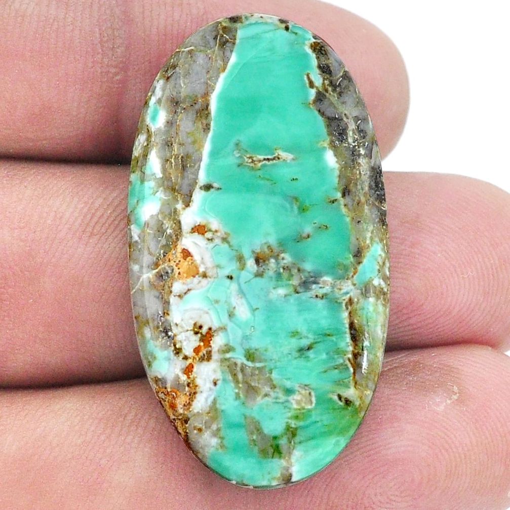 Natural 31.30cts variscite green cabochon 37x20 mm oval loose gemstone s8845