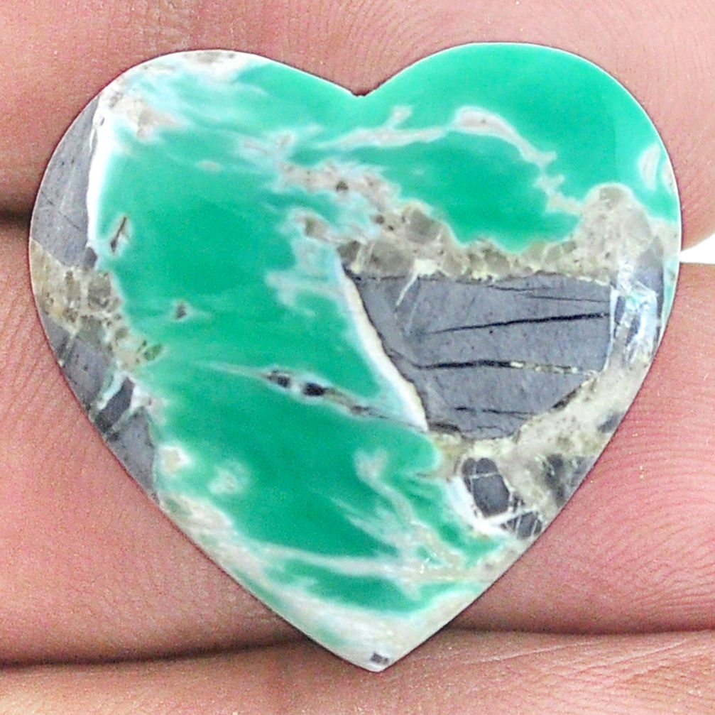 Natural 26.30cts variscite green cabochon 24x25 mm heart loose gemstone s8855